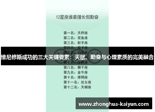维尼修斯成功的三大关键要素：天赋、勤奋与心理素质的完美融合
